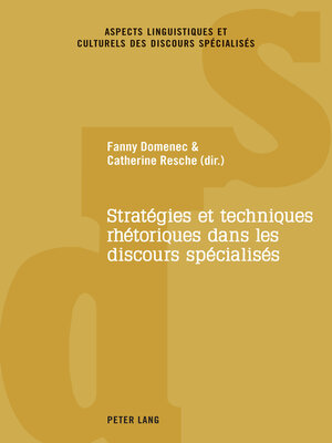 cover image of Stratégies et techniques rhétoriques dans les discours spécialisés